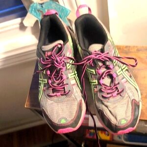 Asics Womens Gel-Venture 5 Running Shoes Gray Lace Up Low Top Size 9.5